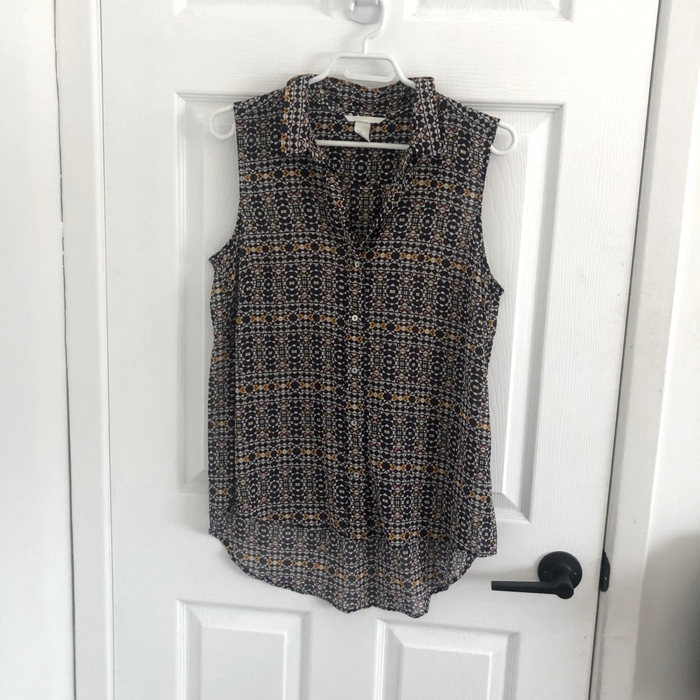 Long Sheer H&M Button-Down Tank